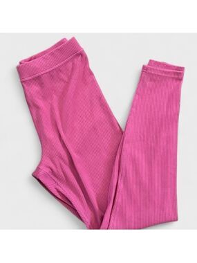 ALO Blissful 7/8 Ribbed Leggings High-Waist Pink Small EUC